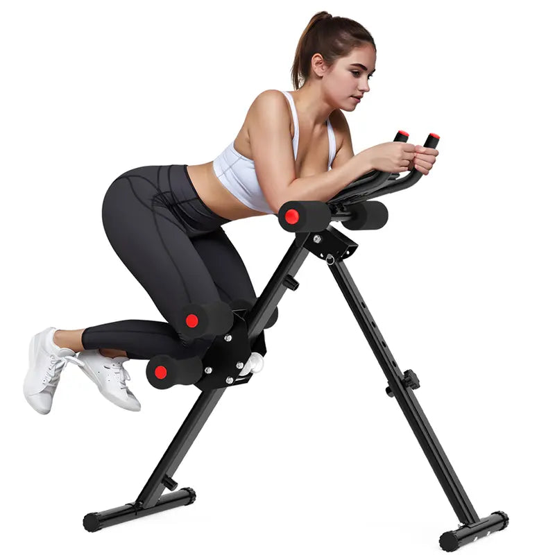 RELIFESPORTS Foldable Ab Machine - Unisex Solid Steel Workout Equipment, Indoor Fitness Gear, Muscle Exercise Equipment, Adjustable Frame, LCD Real-Time Display, Resistance Bands, Silent Smooth Operation, Portable Exercise Gear for Home Use