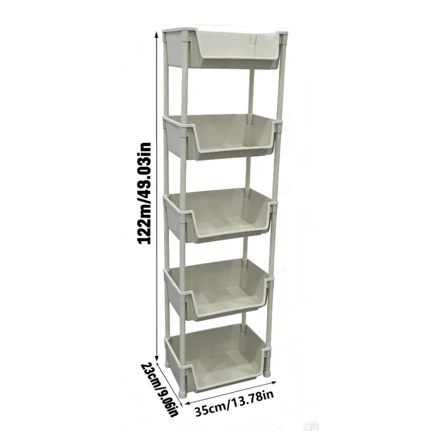 Multifunctional Multi-Layer Plastic Storage Cartwith Wheels
