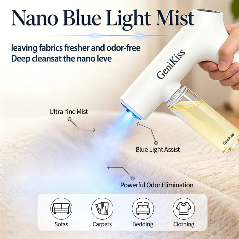 Pet Urine Odor Eliminator Spray, GeniKiss Nano Blue Light Probiotic & Bio Enzymes, Floral Fragrance