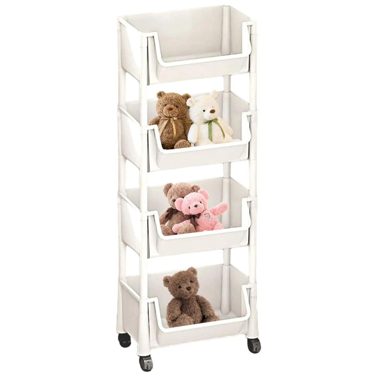 Multifunctional Multi-Layer Plastic Storage Cartwith Wheels