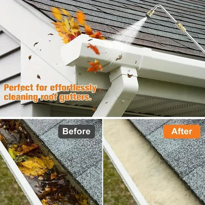 Pressure Washer Extension Wand 10 Pack, Power Washer Lance with 5 Nozzle Tips & Curved Gutter Cleaner Rod, for Gutter Roof Wall Cleaning