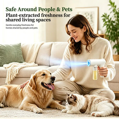 Pet Urine Odor Eliminator Spray, GeniKiss Nano Blue Light Probiotic & Bio Enzymes, Floral Fragrance