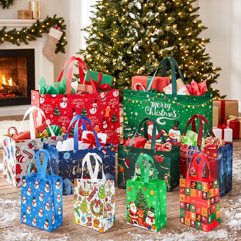 20PCS Christmas Gift Bags with Handles, Assorted Sizes