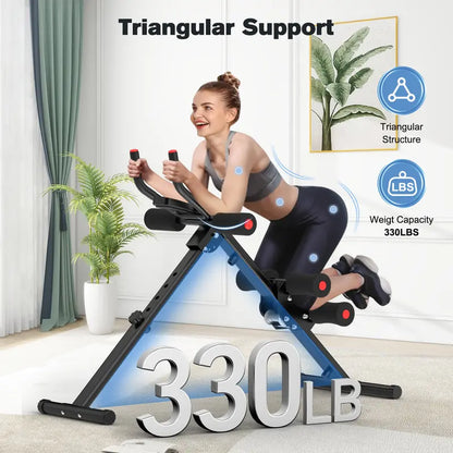 RELIFESPORTS Foldable Ab Machine - Unisex Solid Steel Workout Equipment, Indoor Fitness Gear, Muscle Exercise Equipment, Adjustable Frame, LCD Real-Time Display, Resistance Bands, Silent Smooth Operation, Portable Exercise Gear for Home Use