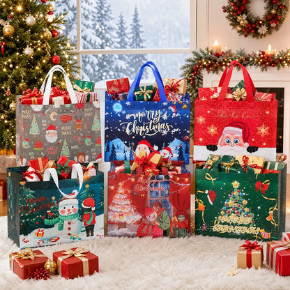 20PCS Christmas Gift Bags with Handles, Assorted Sizes