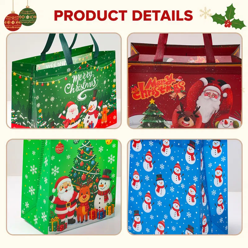 20PCS Christmas Gift Bags with Handles, Assorted Sizes